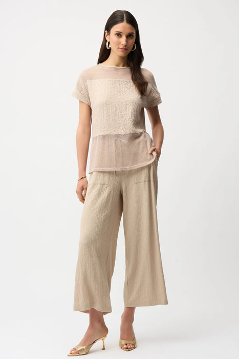 Joseph Ribkoff Mesh Insert Short Sleeve Top 261247