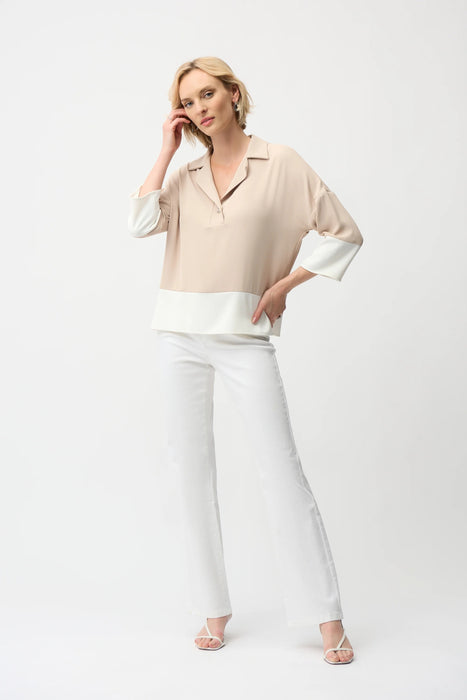 Joseph Ribkoff White Wide-Leg Stretch Jeans 261989