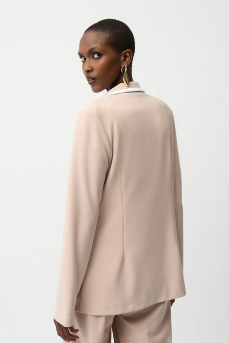 Joseph Ribkoff Parchment/Vanilla Contrast Trim Long Sleeve Blazer 261167