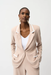 Joseph Ribkoff 261167 Parchment/Vanilla Contrast Piping Notched Collar Blazer
