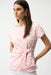 Joseph Ribkoff 261297 Petal Pink Boat Neck Bubble Knotted Short Sleeve Top