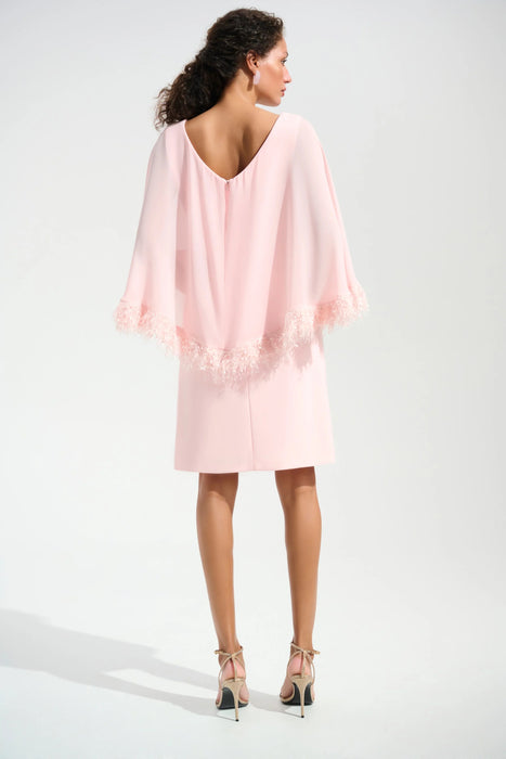 Joseph Ribkoff Chiffon Cape Sleeves A-Line Dress 261715