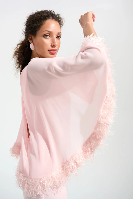 Joseph Ribkoff Chiffon Cape Sleeves A-Line Dress 261715
