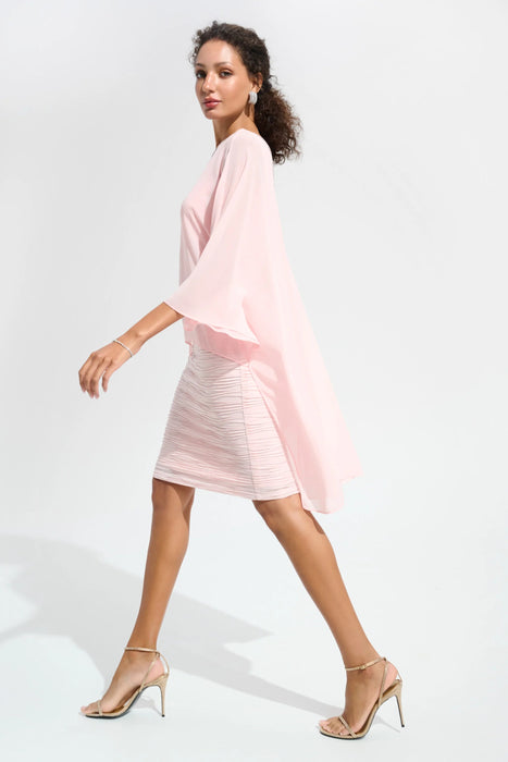 Joseph Ribkoff Chiffon Poncho Overlay Sheath Dress 261707