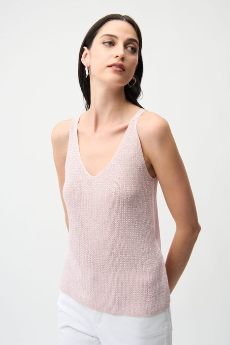 Joseph Ribkoff Metallic Knitted Camisole With Rhinestones 252915S26