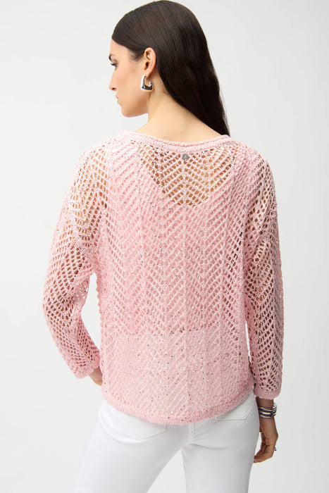 Joseph Ribkoff Sequined Open Knit Sweater Top 261915