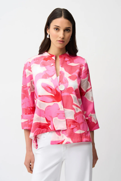 Joseph Ribkoff Pink/Multi Floral Print Swing Jacket 261180