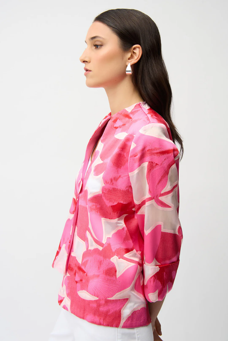 Joseph Ribkoff Pink/Multi Floral Print Swing Jacket 261180