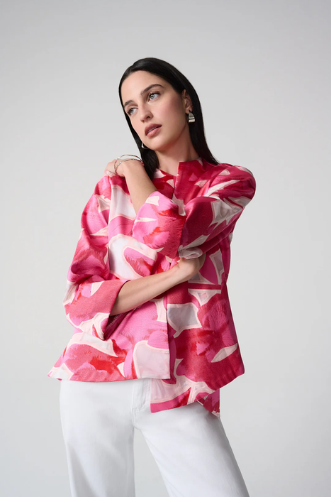 Joseph Ribkoff 261180 Pink/Multi Floral Print Swing Jacket