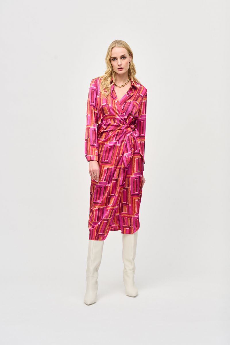 Joseph Ribkoff - Geo Print Zip Front Dress