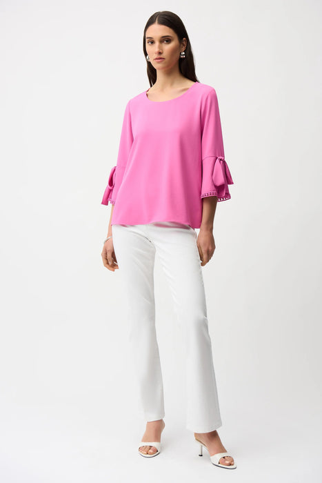Joseph Ribkoff Pink Sherbet Bell Sleeves Trapeze Top 261070