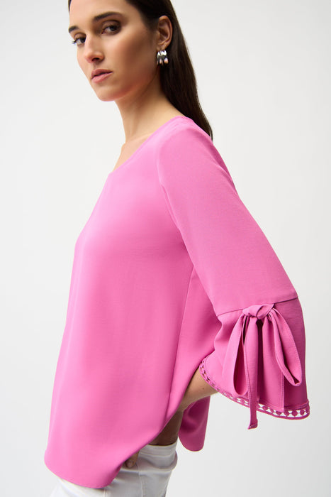 Joseph Ribkoff Pink Sherbet Bell Sleeves Trapeze Top 261070