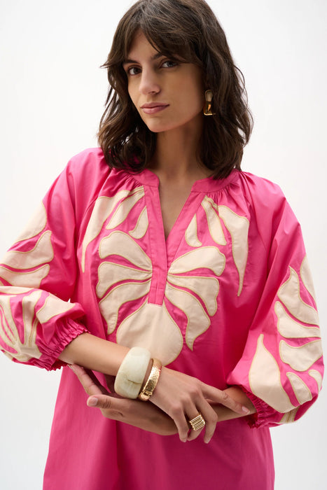 Joseph Ribkoff Pink Sherbet/Canvas Tropical Shift Dress 262911