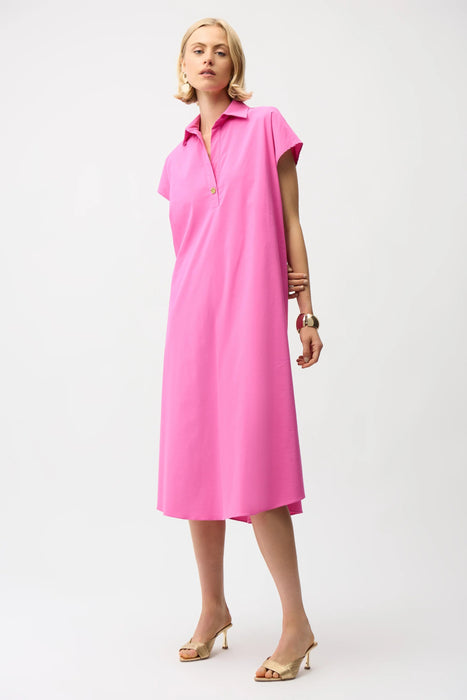 Joseph Ribkoff Pink Sherbet Trapeze Midi Shirt Dress 261049