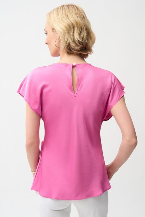 Joseph Ribkoff Twist Front Dolman Sleeve Satin Top 261149