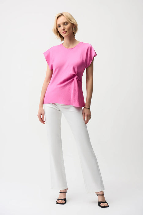Joseph Ribkoff Twist Front Dolman Sleeve Satin Top 261149