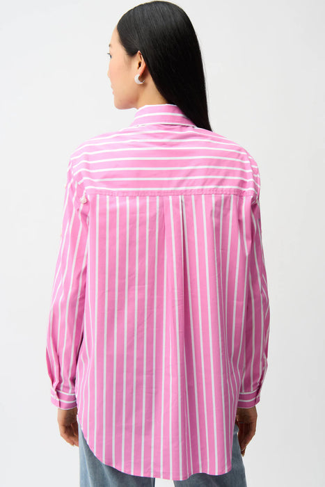 Joseph Ribkoff Stripe Embellished Button-Down Boxy Shirt 261966