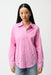 Joseph Ribkoff 261966 Pink Sherbet/Vanilla Stripe Print Rhinestoned Blouse Top
