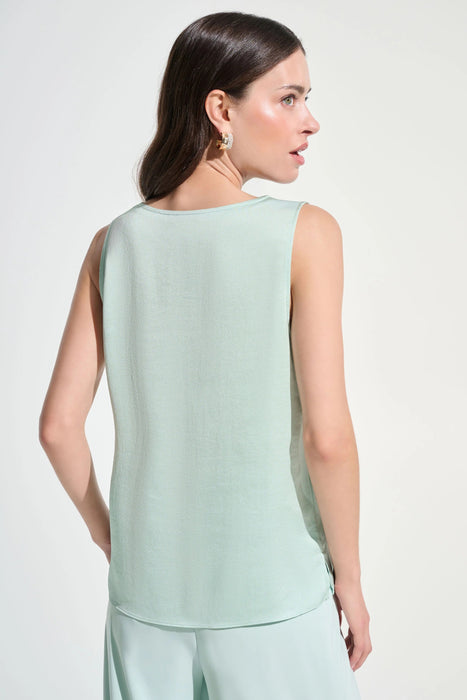 Joseph Ribkoff Rhinestone Trim V-Neck Satin Top 261782
