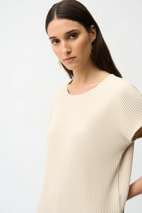 Joseph Ribkoff Pleated Scuba Crepe Short Sleeve Boxy Top 261192