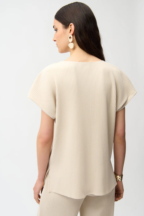 Joseph Ribkoff Pleated Scuba Crepe Short Sleeve Boxy Top 261192