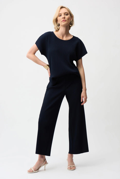 Joseph Ribkoff Pleated Scuba Crepe Short Sleeve Boxy Top 261192