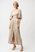 Joseph Ribkoff 261962 Parchment Pleated V-Neck Midi Dress