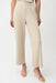 Woman wearing Joseph Ribkoff pleated wide leg pull-on pants with ribbed texture