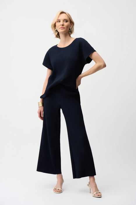 Joseph Ribkoff Pleated Scuba Crepe Pull On Wide Leg Pants 261100