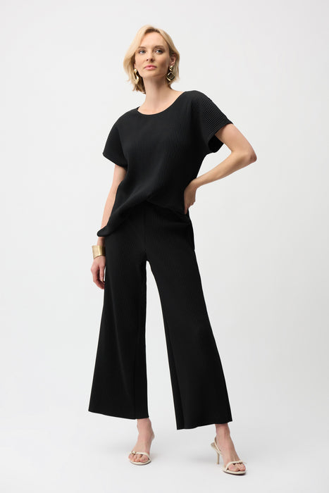 Joseph Ribkoff Pleated Scuba Crepe Pull On Wide Leg Pants 261100