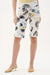 Woman wearing Joseph Ribkoff tropical print Bermuda shorts for summer vacation outfit