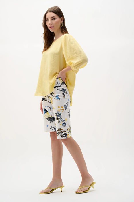 Joseph Ribkoff Printed High Waist Pull On Bermuda Shorts 262228