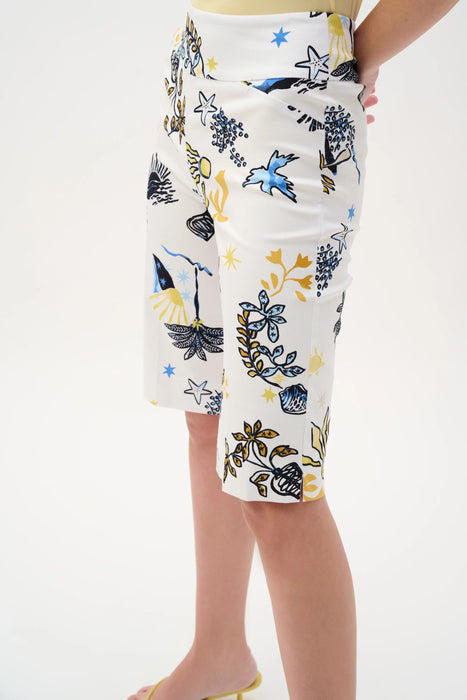 Joseph Ribkoff Printed High Waist Pull On Bermuda Shorts 262228