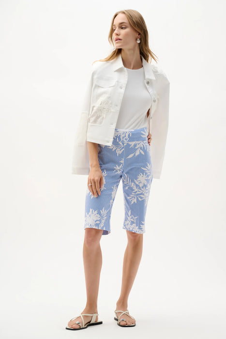 Joseph Ribkoff Printed High Waist Pull On Bermuda Shorts 262228