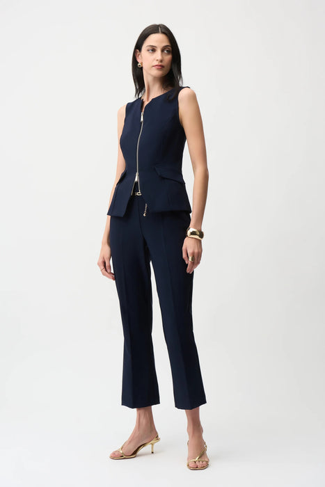 Joseph Ribkoff Chain Belt Pull-On Crop Flare Pants 261059