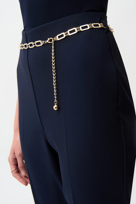 Joseph Ribkoff Chain Belt Pull-On Crop Flare Pants 261059