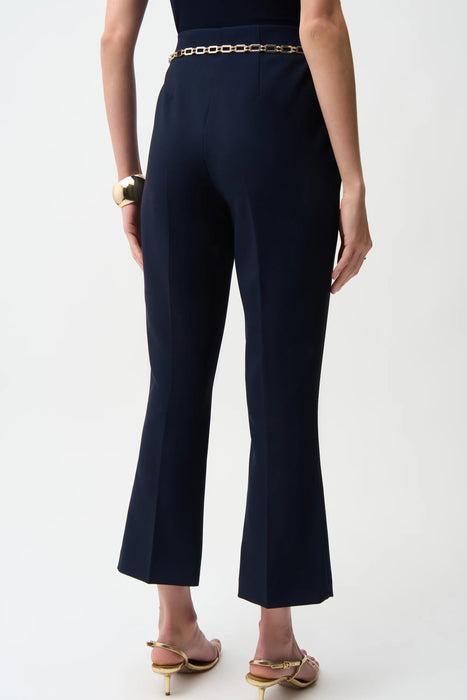 Joseph Ribkoff Chain Belt Pull-On Crop Flare Pants 261059