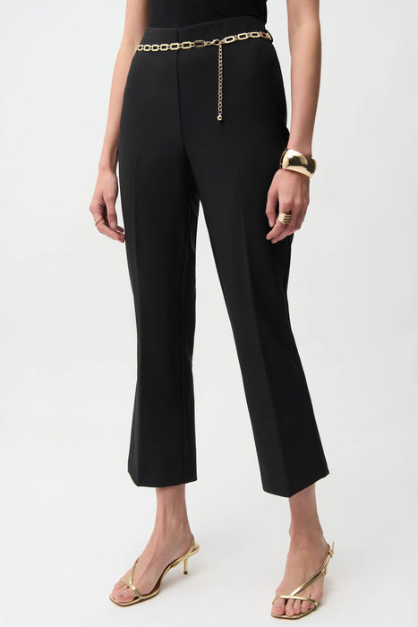 Joseph Ribkoff Chain Belt Pull-On Crop Flare Pants 261059