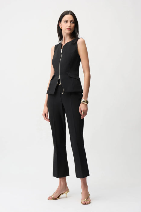 Joseph Ribkoff Chain Belt Pull-On Crop Flare Pants 261059