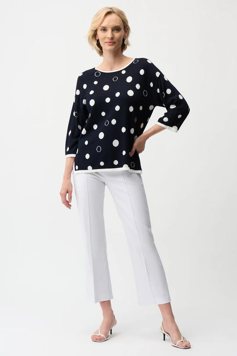 Joseph Ribkoff Pintuck Pull-On Crop Flared Pants 261082