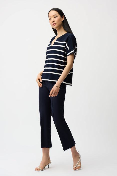 Joseph Ribkoff Pintuck Pull-On Crop Flared Pants 261082