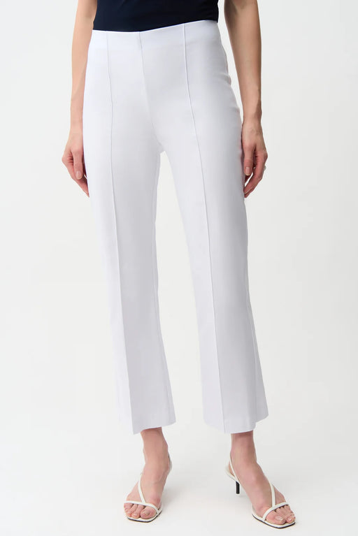 Joseph Ribkoff 261082 White Pull-On Cropped Leg Flare Pants