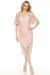 Joseph Ribkoff Style 251744 Pink Quartz Guipure Lace Flutter Sleeve Midi Sheath Dress