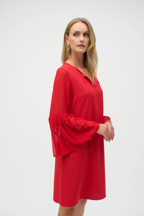 Joseph Ribkoff Radiant Red Bell Sleeves Shift Dress 252163