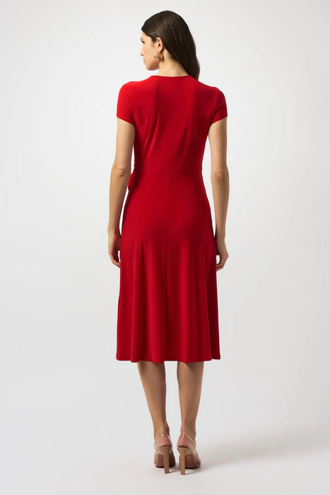 Joseph Ribkoff Cap Sleeve Faux Wrap Midi Dress 251250