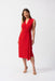 Joseph Ribkoff Style 251278 Radiant Red Faux Wrap Midi Sheath Dress