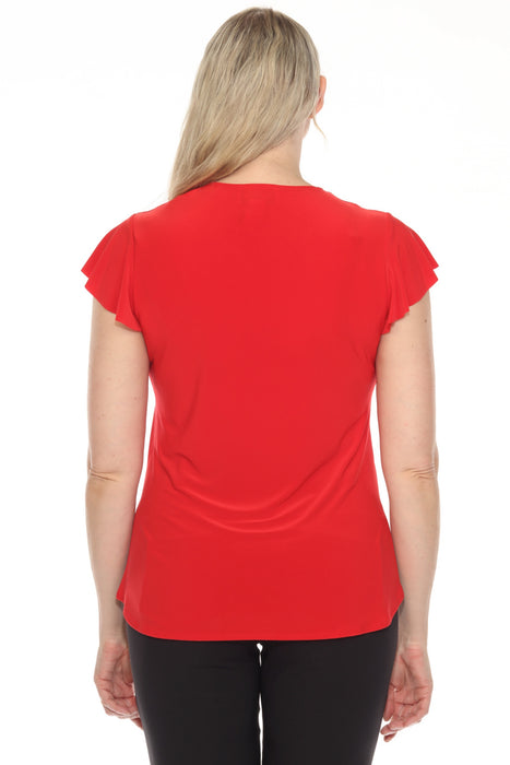 Joseph Ribkoff Short Flutter Sleeve Round Neck Top 251169
