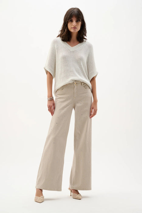 Joseph Ribkoff Moonstone Rhinestones Wide Leg Jeans 262940