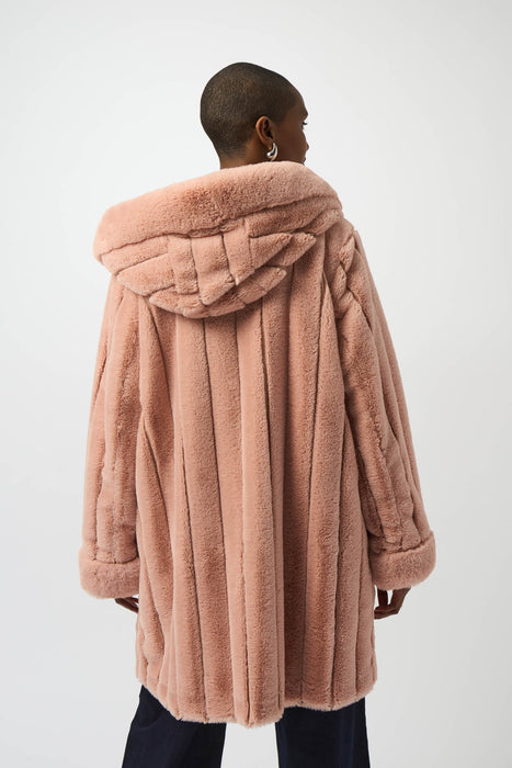 Joseph Ribkoff Hooded Reversible Faux Fur Coat 253926
