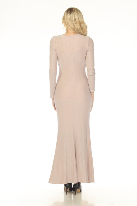 Joseph Ribkoff Rose Shimmery Trumpet Evening Dress 254703